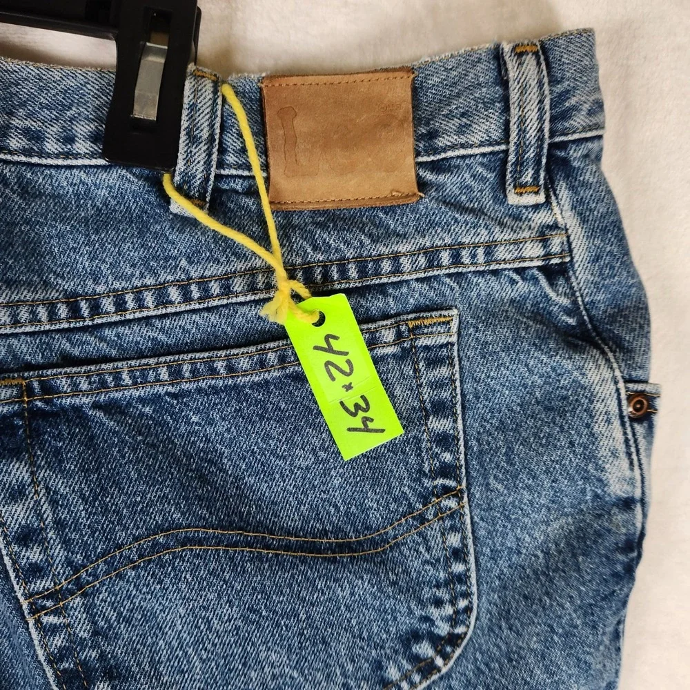Lee Jeans Mens 42x34 Blue Denim Relaxed Fit‎ Classic Casual Pants